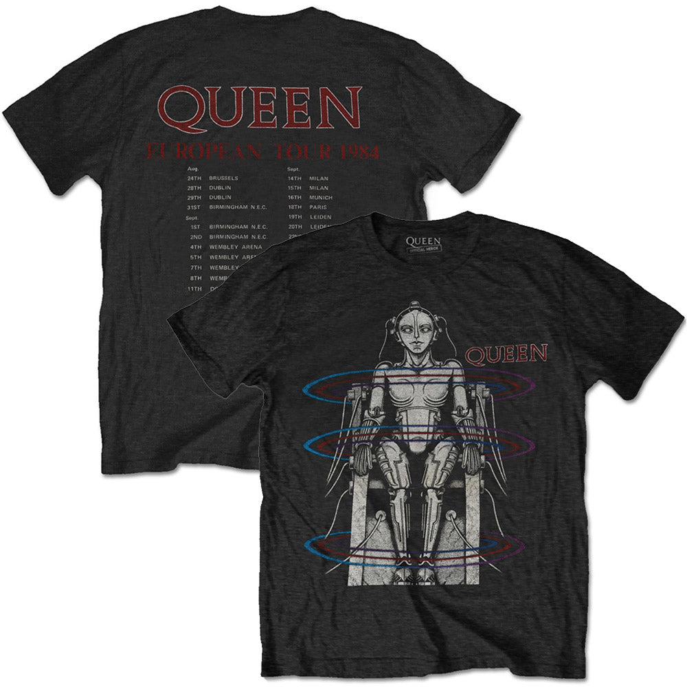 QUEEN クイーン (初来日50周年 ) - EUROPEAN TOUR 1984(復刻ツアーTシリーズ) / バックプリントあり / Tシャツ / メンズ 【公式 / オフィシャル】
